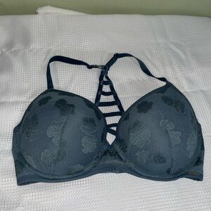 Victoria's Secret Floral Lace Bra in Dark Blue